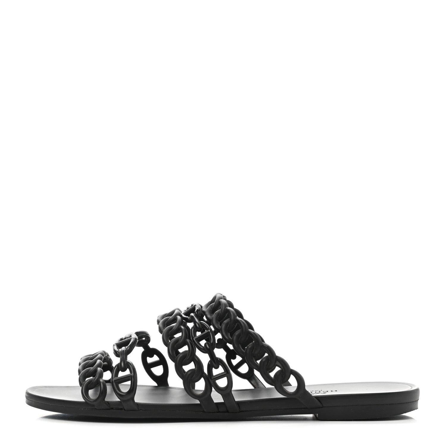 Hermes Rubber Chaine d'Ancre Nude Sandals 38 Black 1 of 8