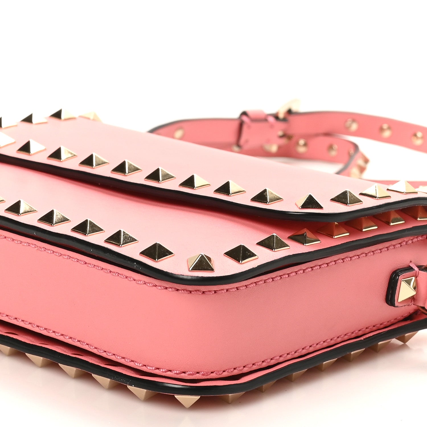 Valentino Garavani Vitello Rockstud Flap Crossbody Bag Paradise Rose 9 of 10