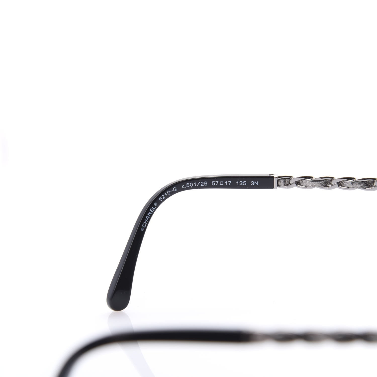 Chanel Lambskin Square Chain Sunglasses 5210-Q Black 5 of 8