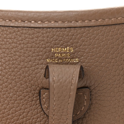 Hermes Taurillon Clemence Amazone Evelyne TPM Etoupe Etain 6 of 13