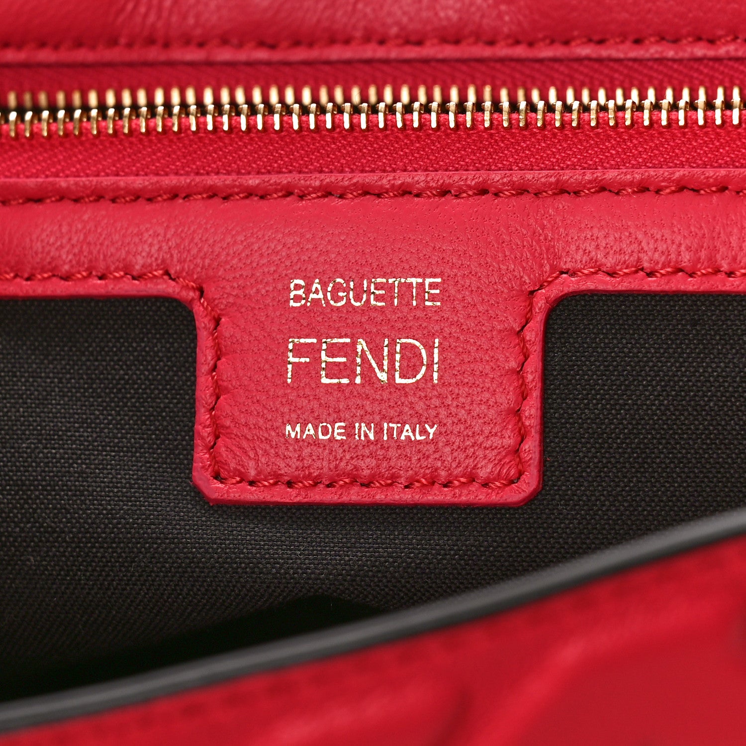 Fendi Nappa FF 1974 Embossed Baguette Lampone 6 of 8