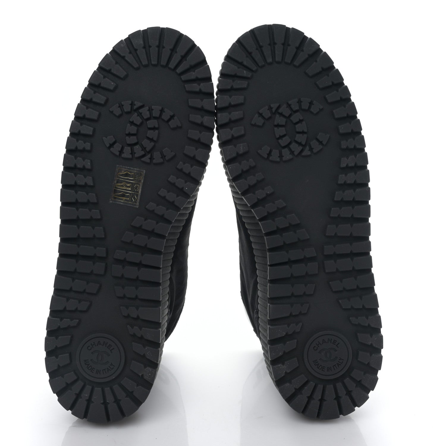 Chanel Fabric Suede Kidskin Grosgrain Lace Up Cap Toe Sneakers 38.5 Black White 5 of 8