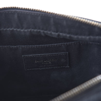 Saint Laurent Calfskin Crocodile Embossed Monogram Lou Camera Bag Black 8 of 9