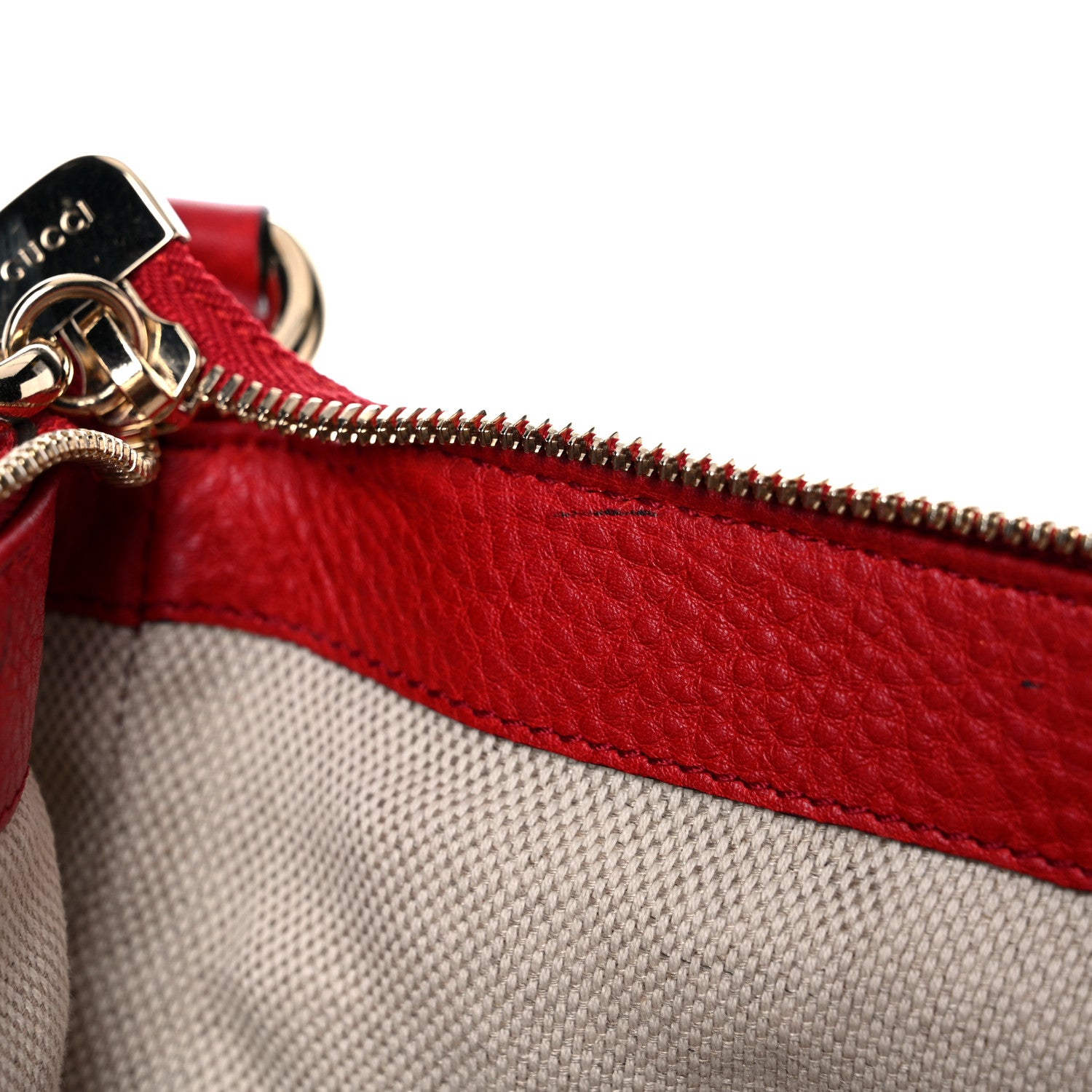 Gucci Pebbled Calfskin Medium Soho Hobo Red 13 of 20