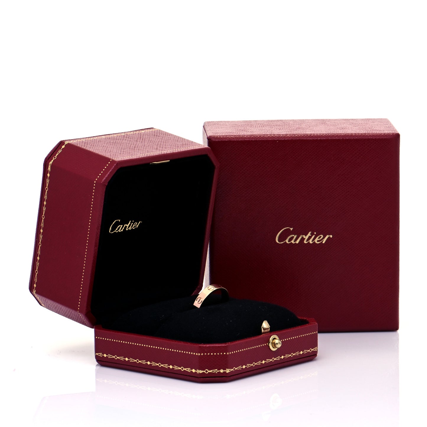 18K Pink Gold 3.5mm LOVE Wedding Band Ring 54 7