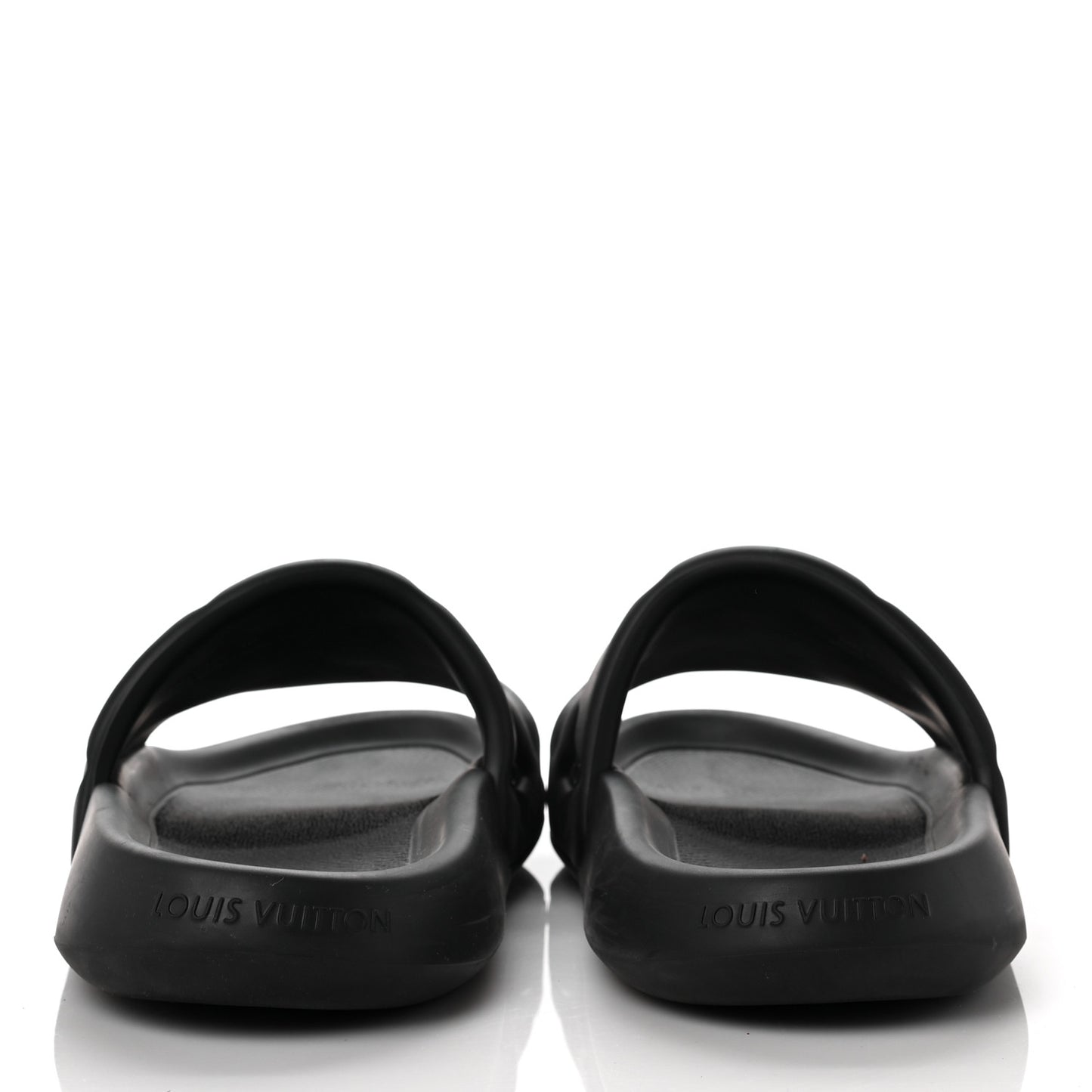 Rubber Embossed Monogram Mens Waterfront Mules 10 Black