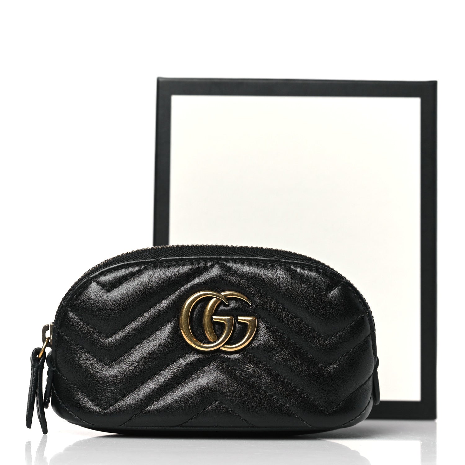 Gucci Calfskin Matelasse GG Marmont Key Pouch Black 8 of 8