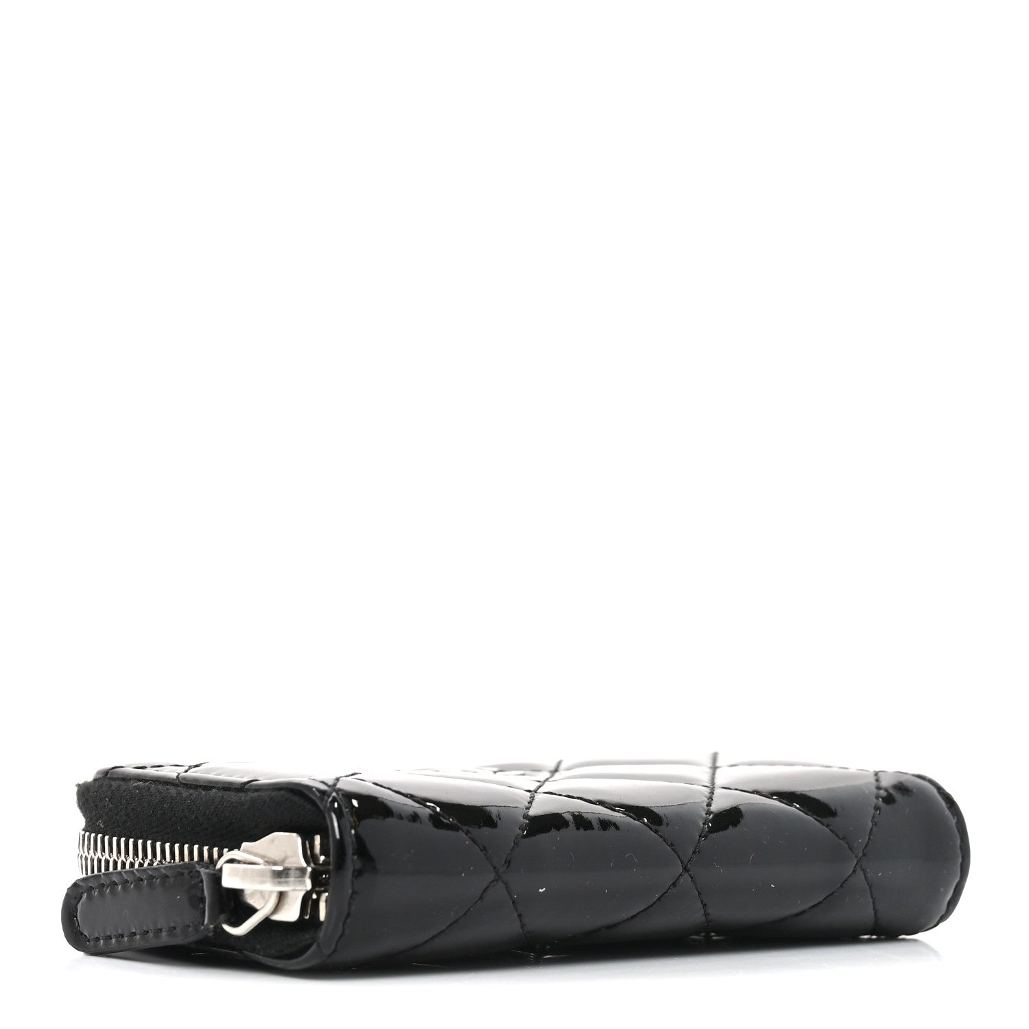 Chanel Patent Calfskin Quilted Zip Coin Purse Black 4 of 7