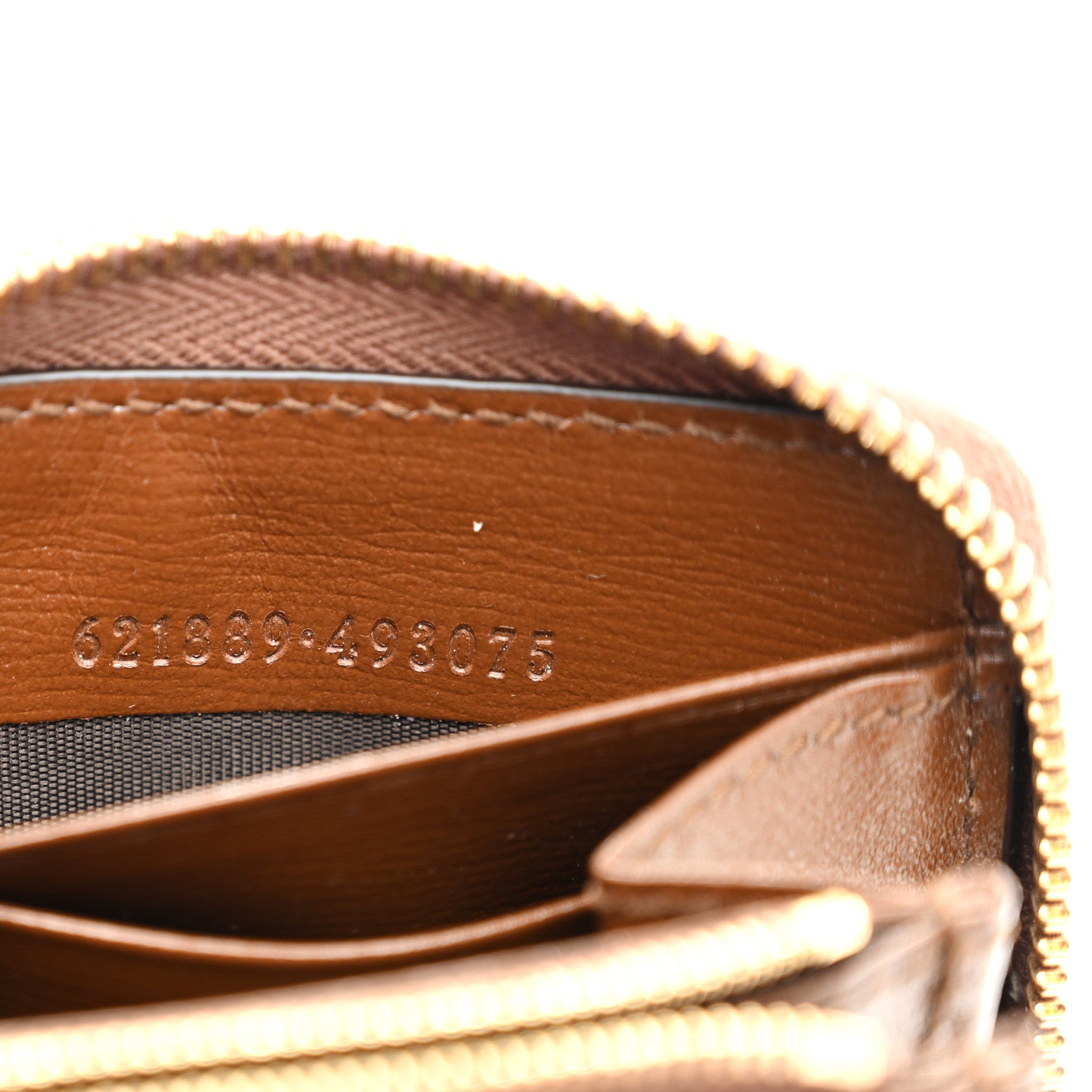 Gucci GG Supreme Monogram Azalea Calfskin Horsebit 1955 Zip Around Wallet Beige Ebony Brown Sugar 8 of 9
