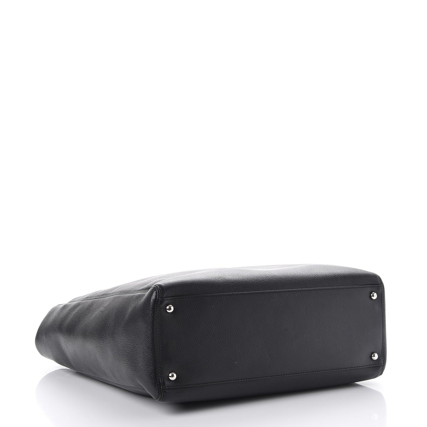 Calfskin Tall Cerf Tote Black