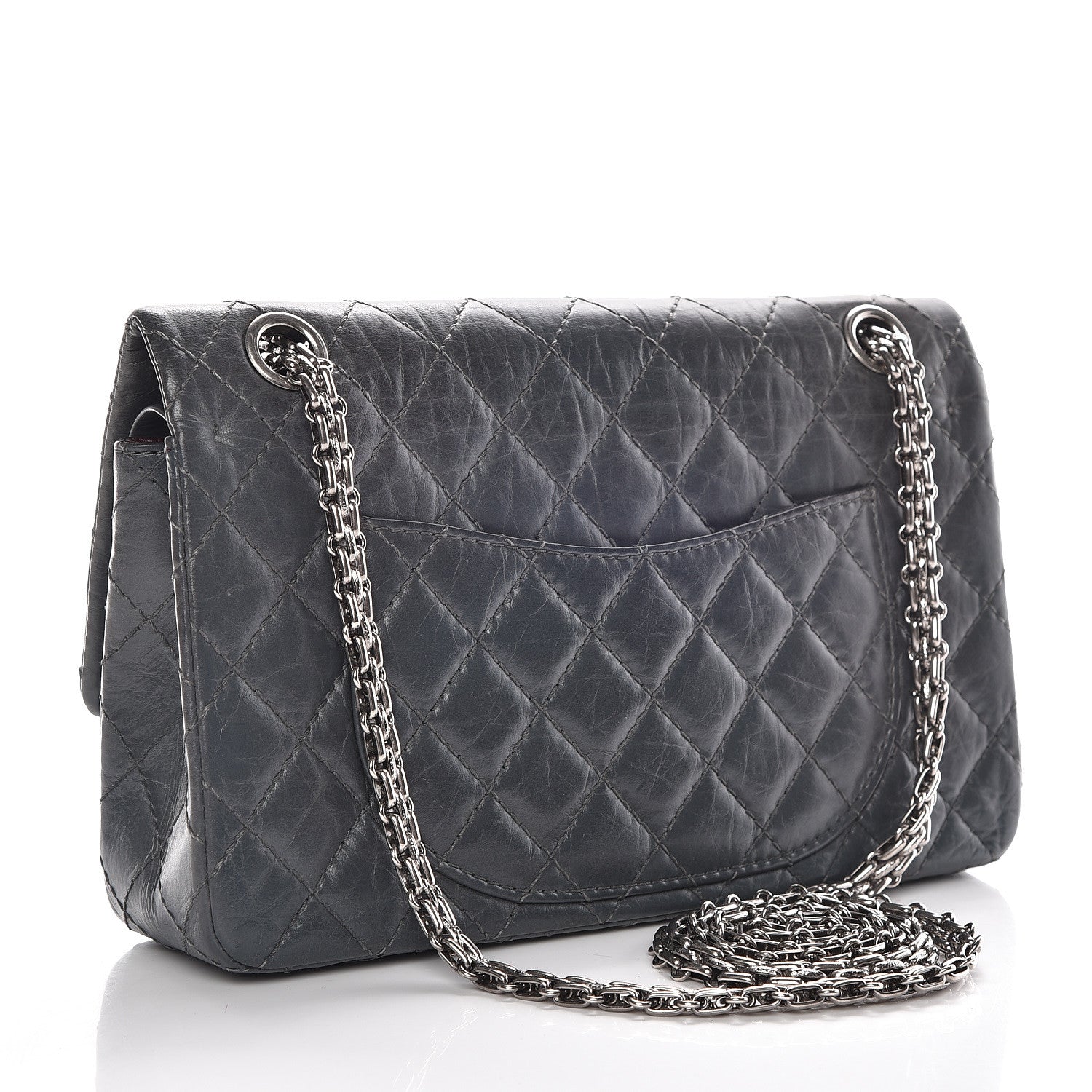 Chanel Aged Calfskin Quilted 50th Anniversary 2.55 Reissue 225 Flap Grey 3 of 13
