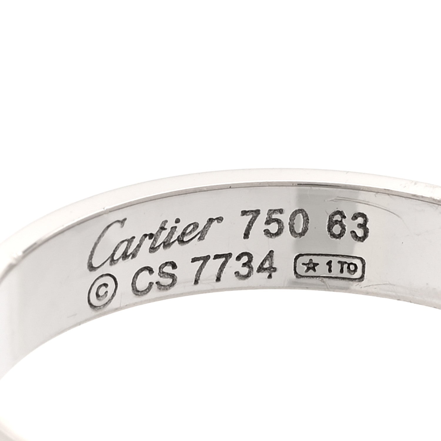 Cartier 18K White Gold 3.5mm LOVE Wedding Band Ring 63 10.25 4 of 5