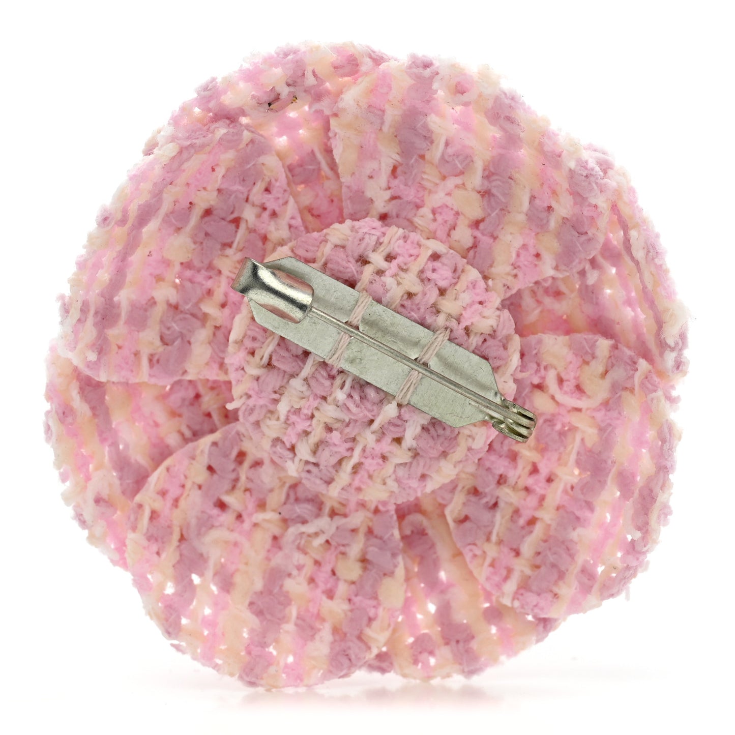 Tweed Camellia Brooch Pink White
