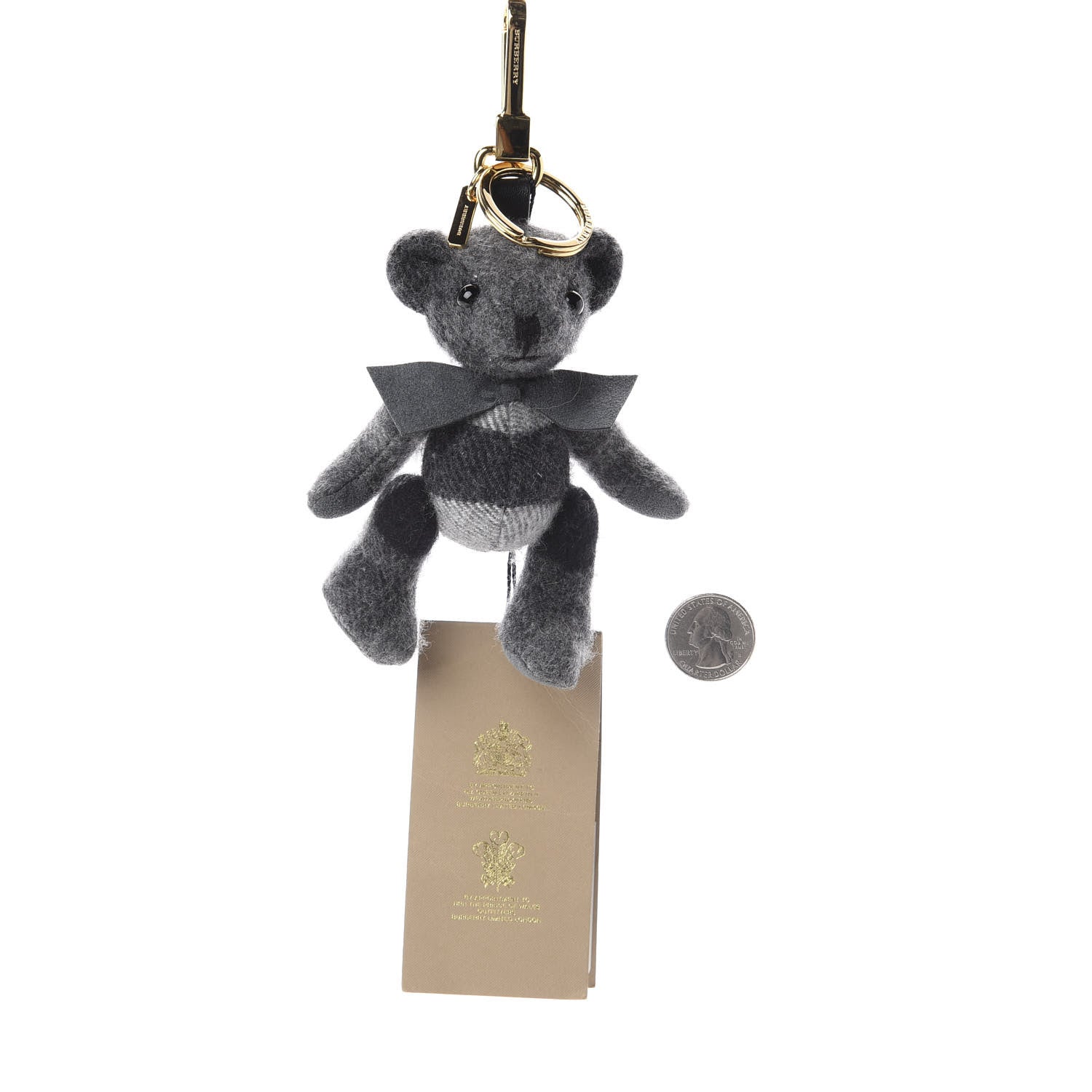 Burberry Cashmere Check Thomas Bear Charm Mid Grey 2 of 3