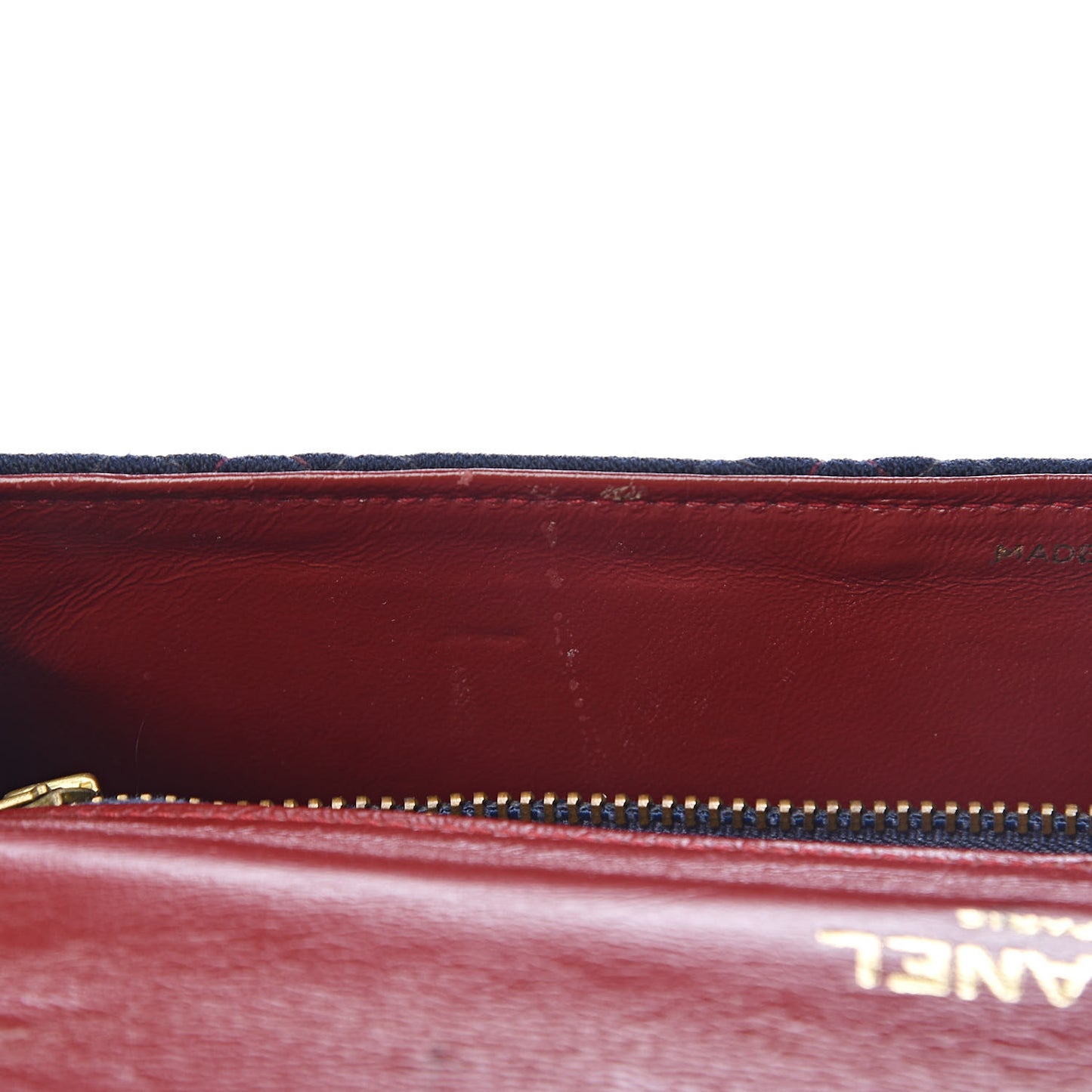 Jersey Lambskin Quilted Single Flap Dark Red Blue