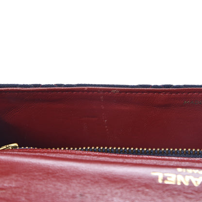 Chanel Jersey Lambskin Quilted Single Flap Dark Red Blue 13 of 18