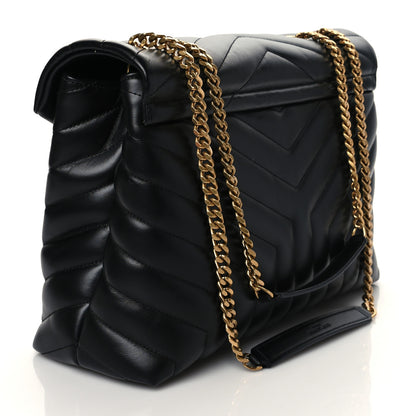 Saint Laurent Calfskin Y Quilted Monogram Medium Loulou Chain Satchel Black 3 of 9