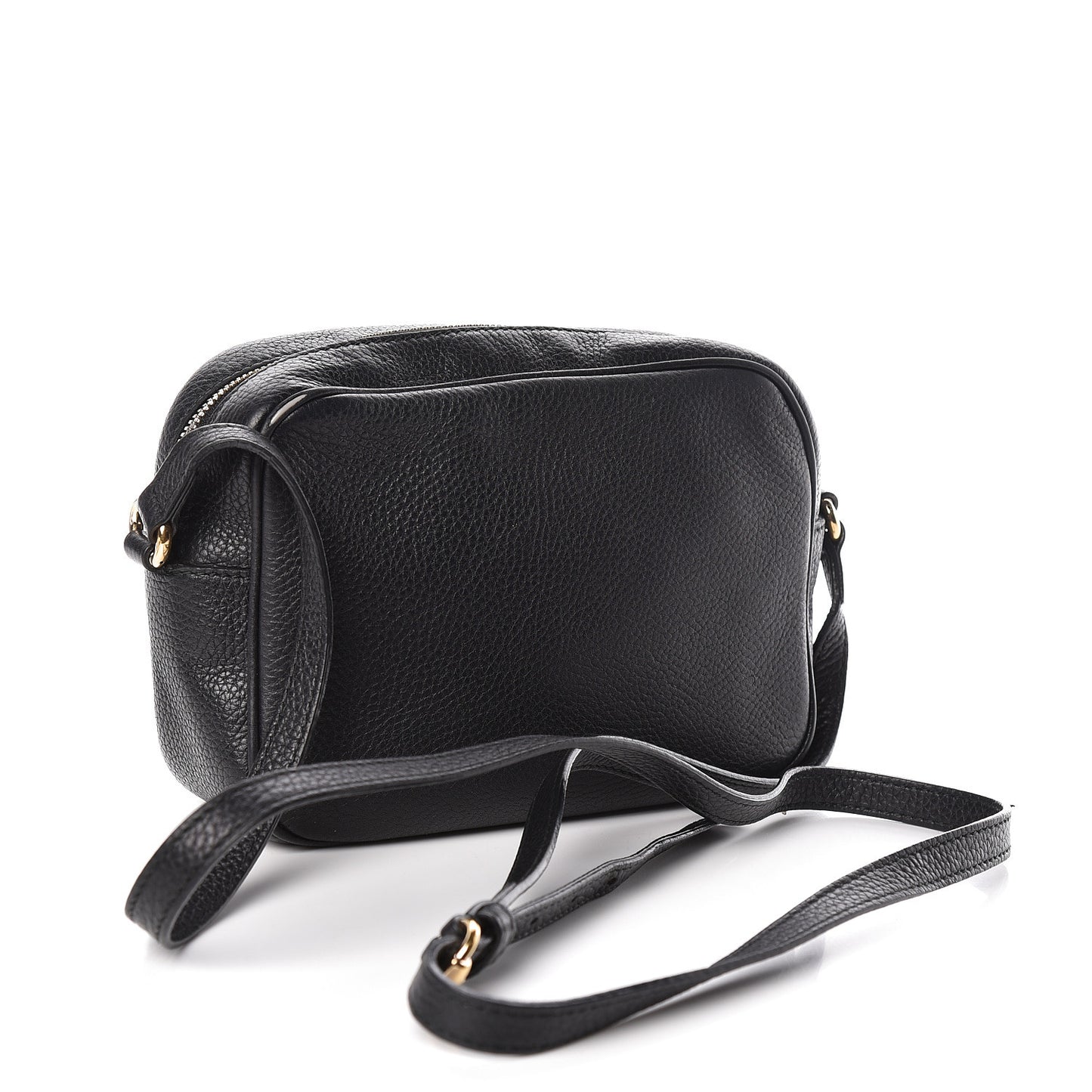 Pebbled Calfskin Small Soho Disco Bag Black