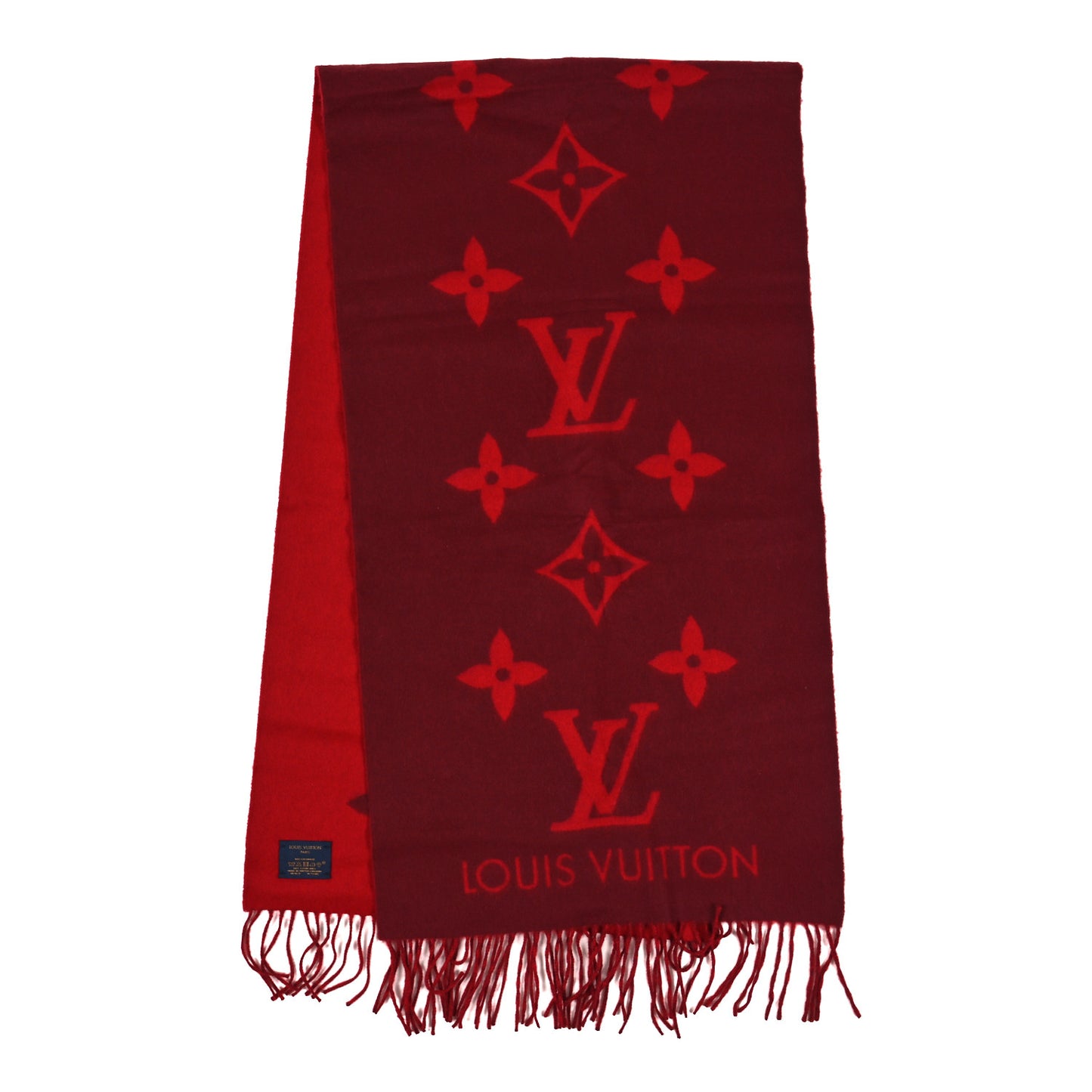 Cashmere Monogram Reykjavik Scarf Cherry