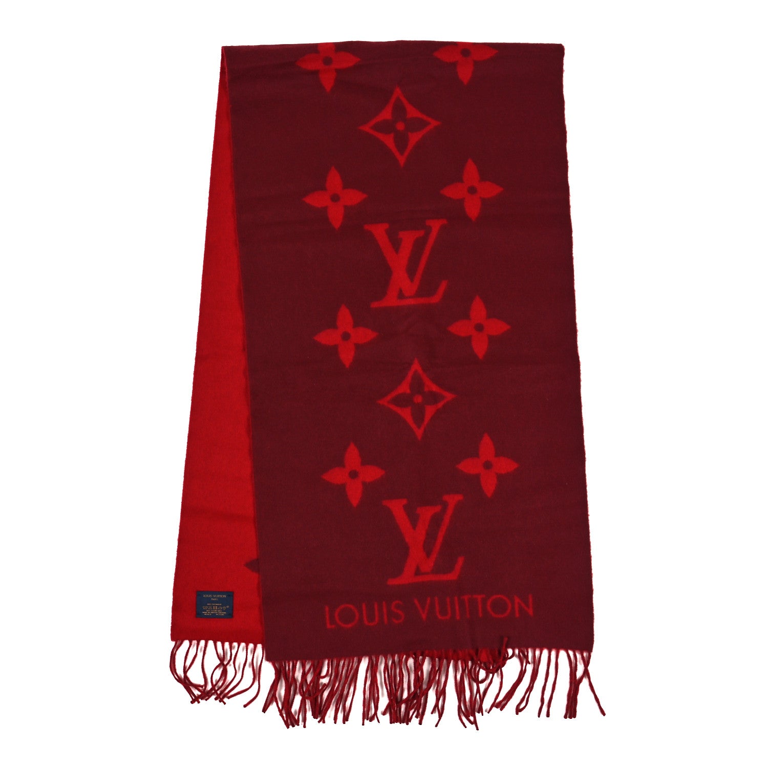 Louis Vuitton Cashmere Monogram Reykjavik Scarf Cherry 2 of 3