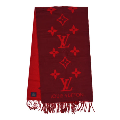 Louis Vuitton Cashmere Monogram Reykjavik Scarf Cherry 2 of 3