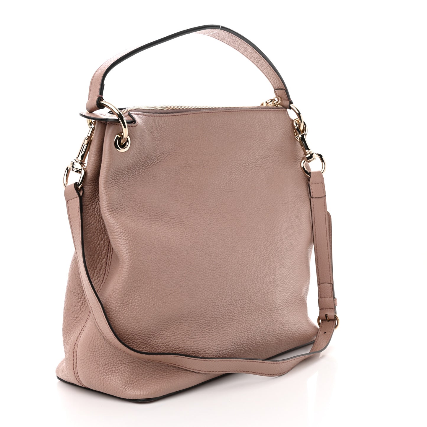 Pebbled Calfskin Large Soho Hobo Camelia