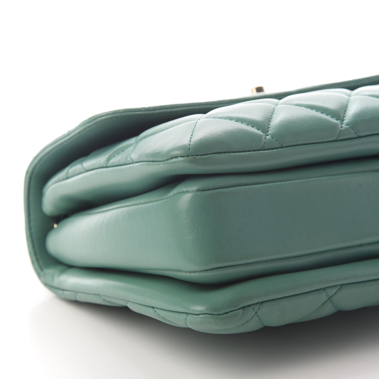 Lambskin Quilted Small Trendy CC Flap Dual Handle Bag Light Green