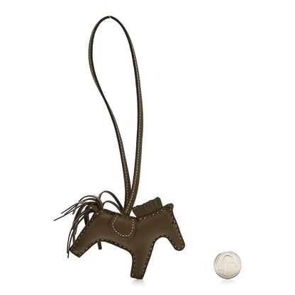 Hermes Milo Lambskin Grigri Rodeo Horse Bag Charm PM Etoupe 2 of 4
