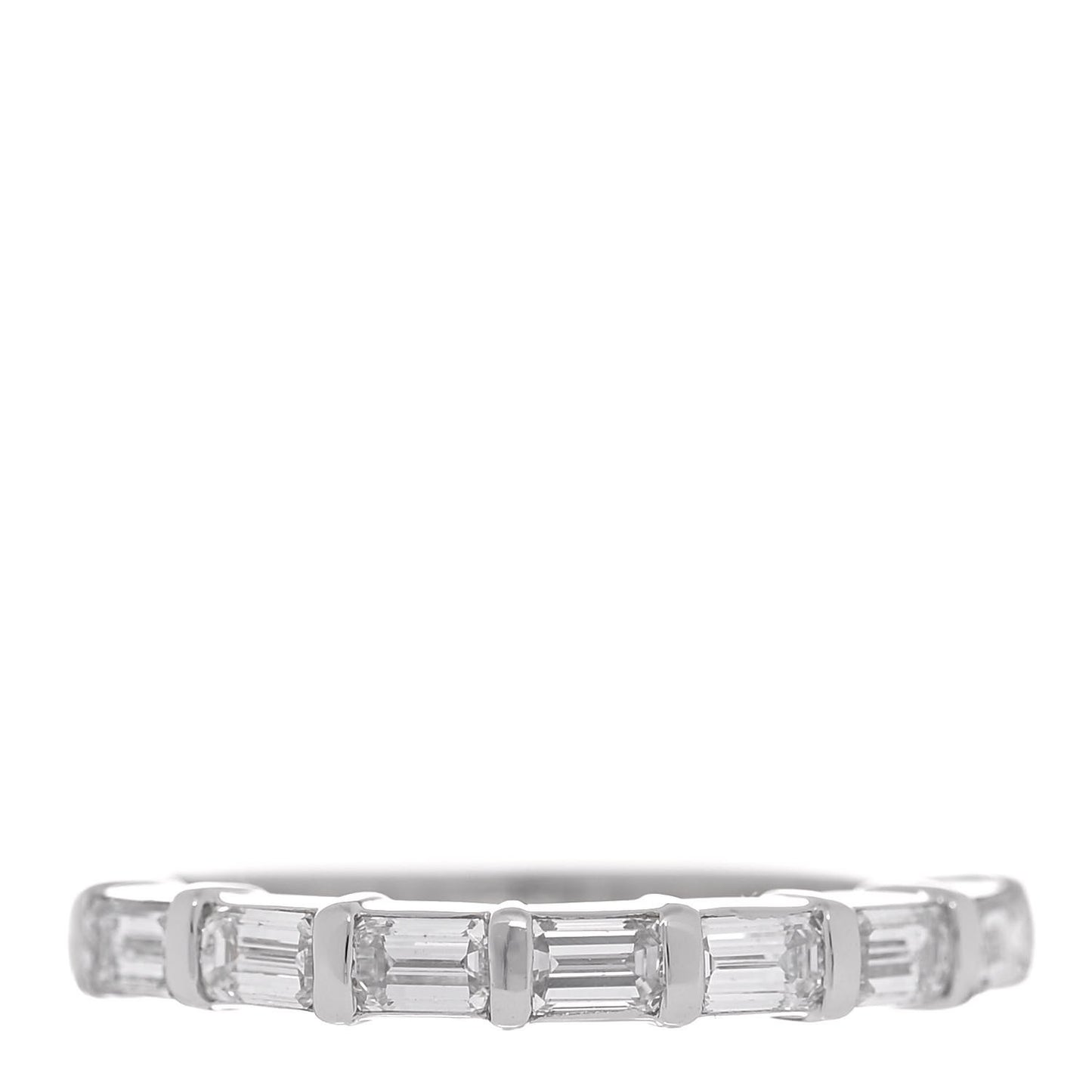 Platinum Diamond Baguette Band Ring 48 4.5