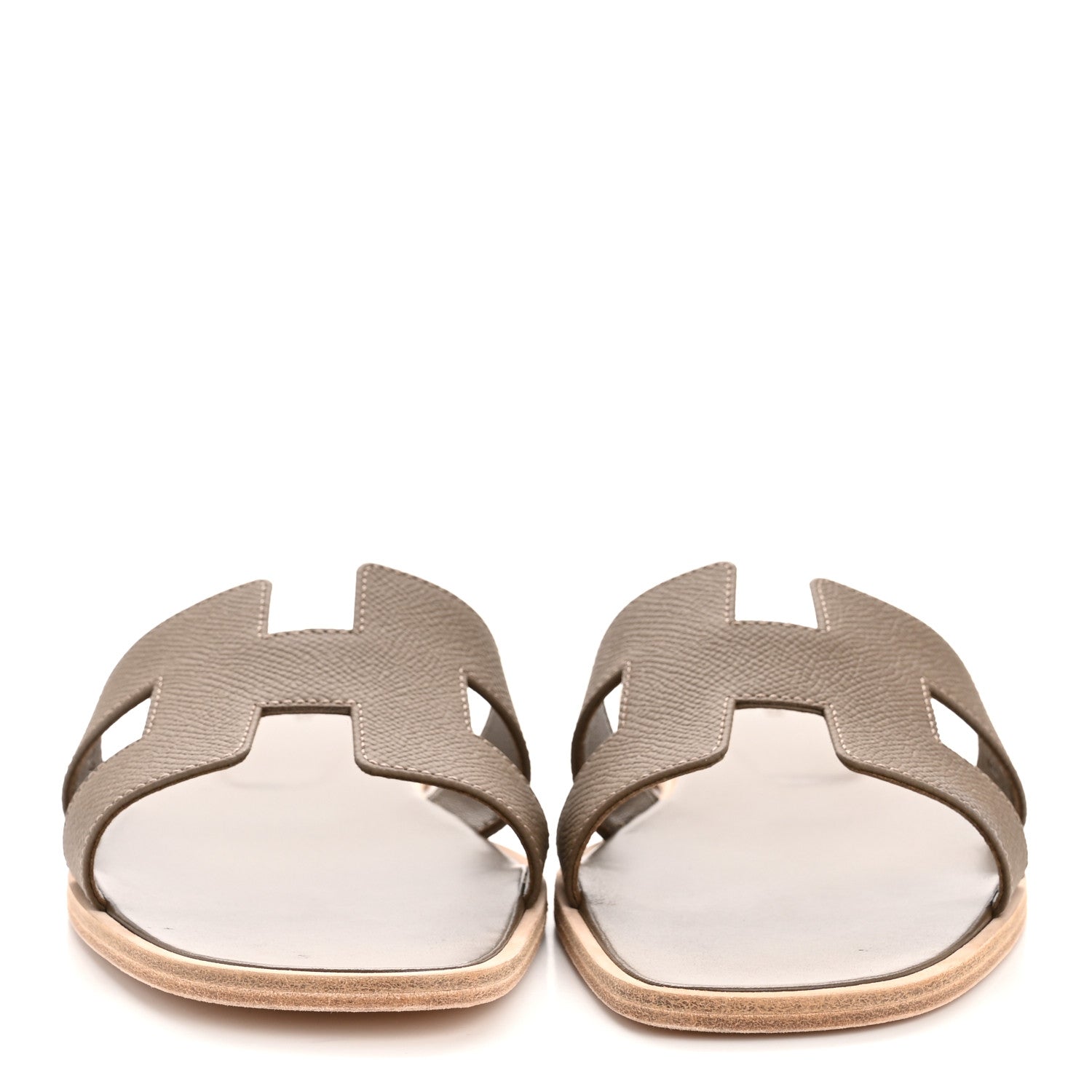 Hermes Epsom Oran Sandals 40.5 Etoupe 3 of 10