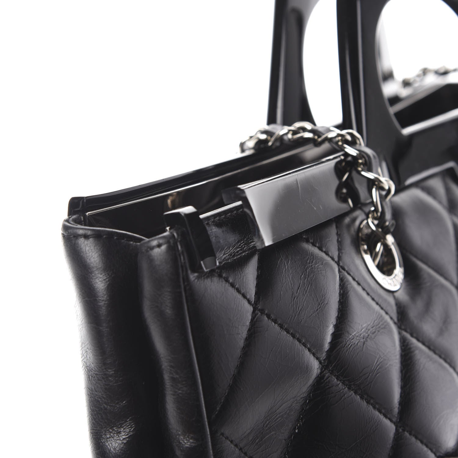 Chanel Glazed Calfskin Quilted Large CC Delivery Tote Black 16 of 16