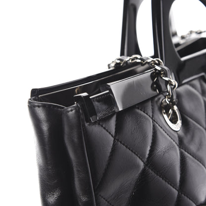 Chanel Glazed Calfskin Quilted Large CC Delivery Tote Black 16 of 16
