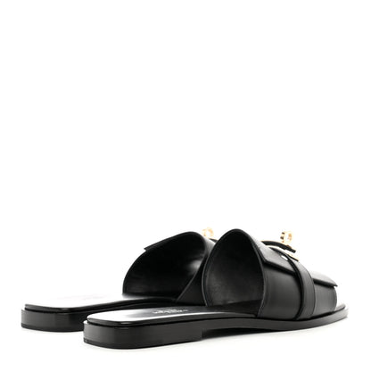 Hermes Calfskin Giulia Sandals 37.5 Black 4 of 8