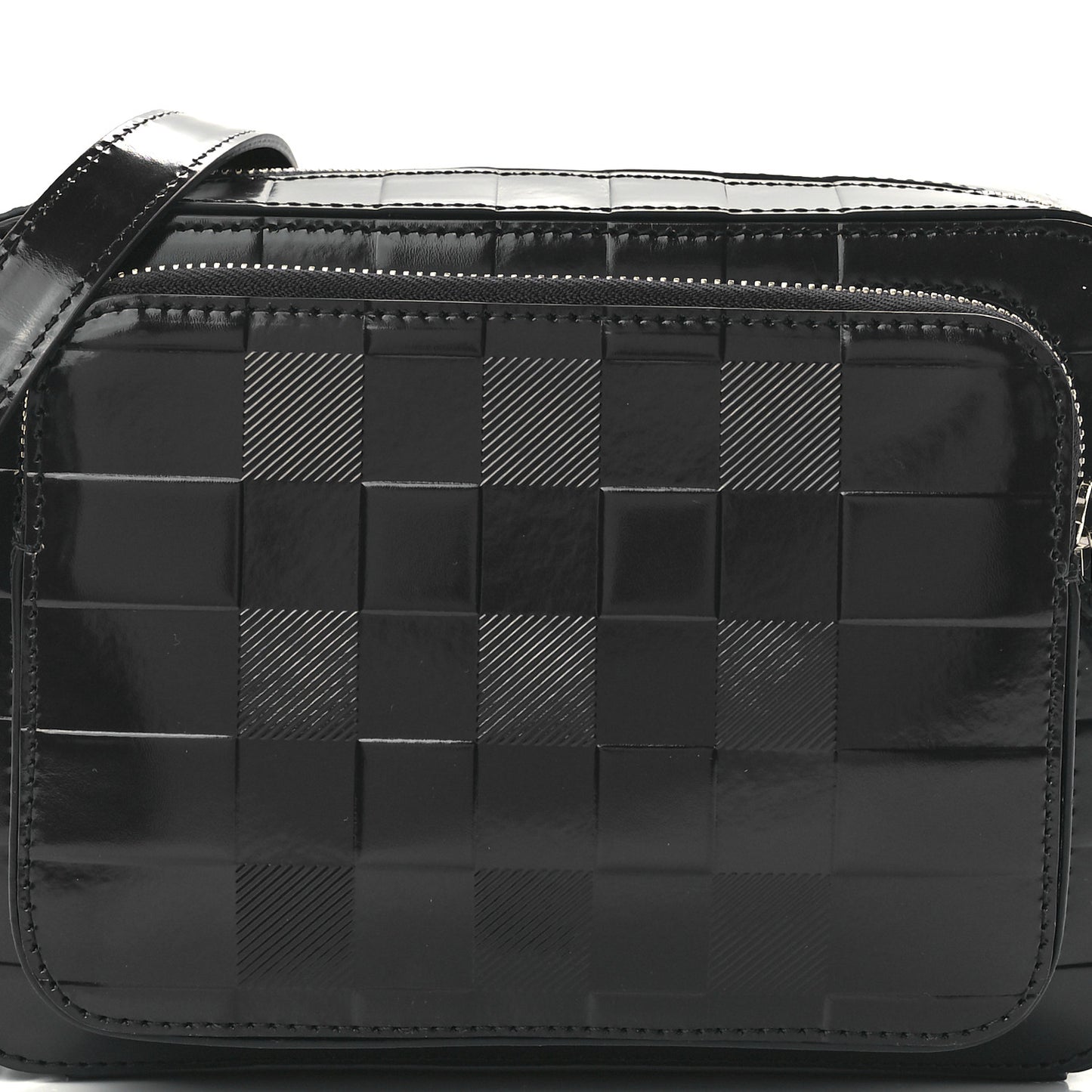 Patent Check Paddy Messenger Dark Charcoal Blue