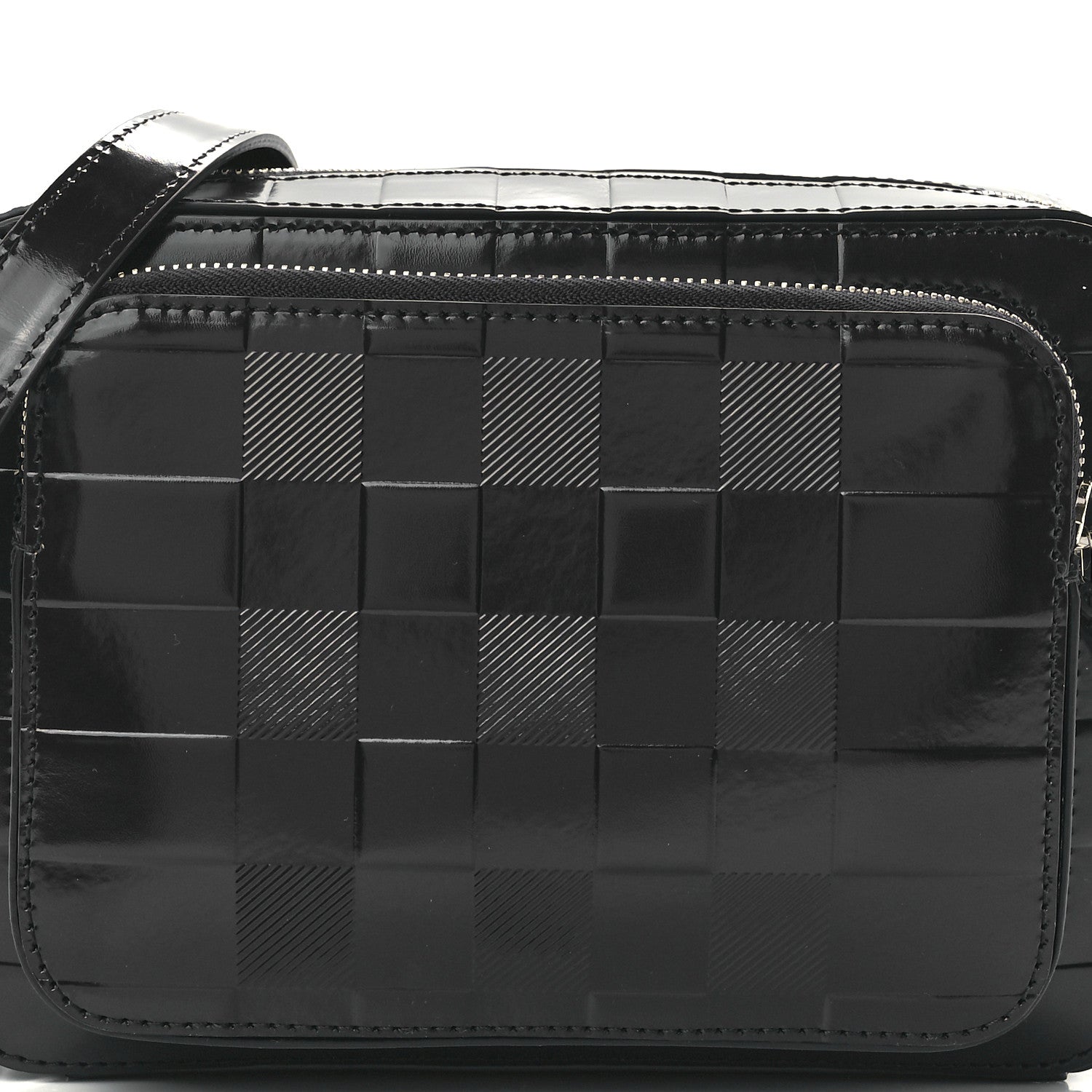 Burberry Patent Check Paddy Messenger Dark Charcoal Blue 7 of 10