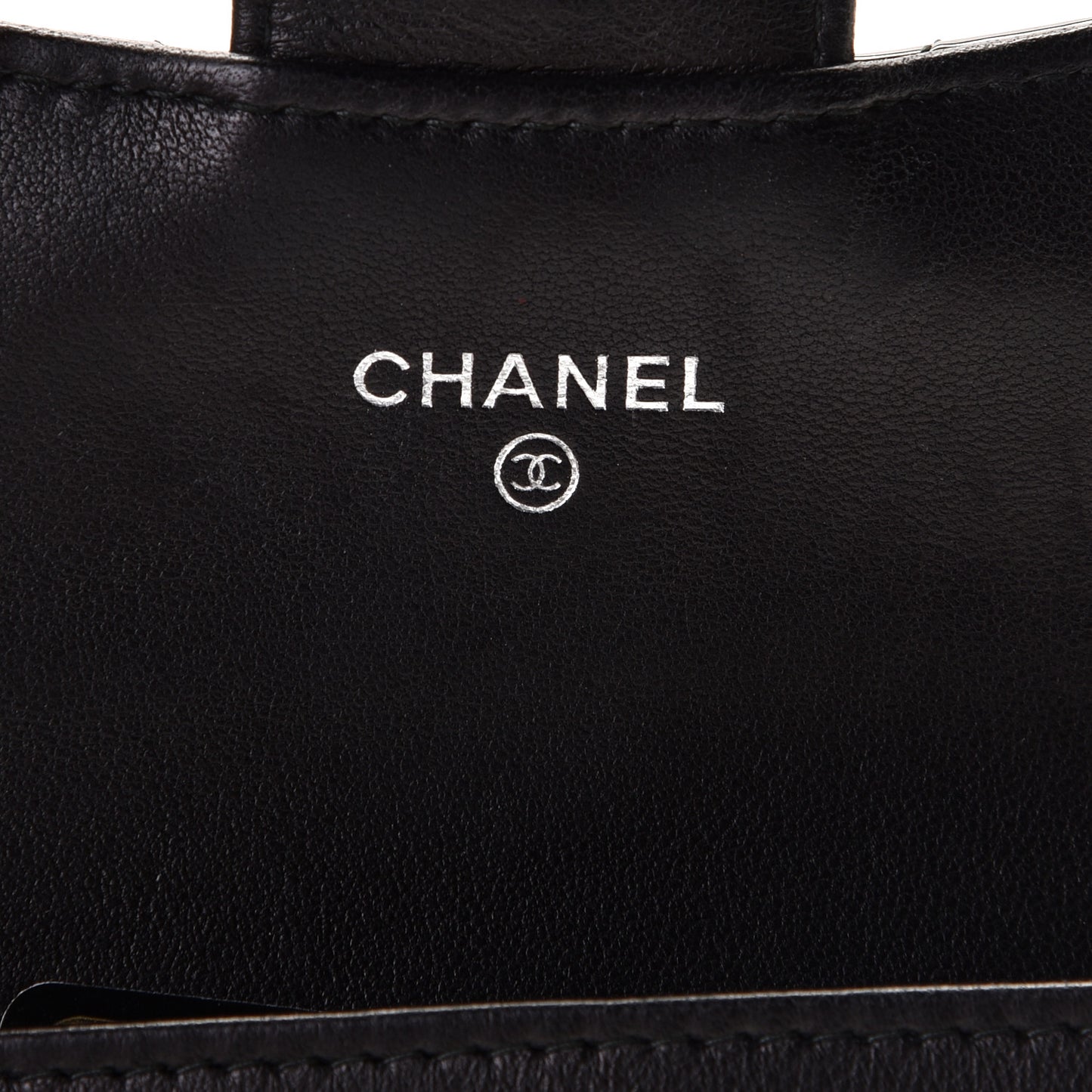 Patent Quilted Flap Card Holder Black
