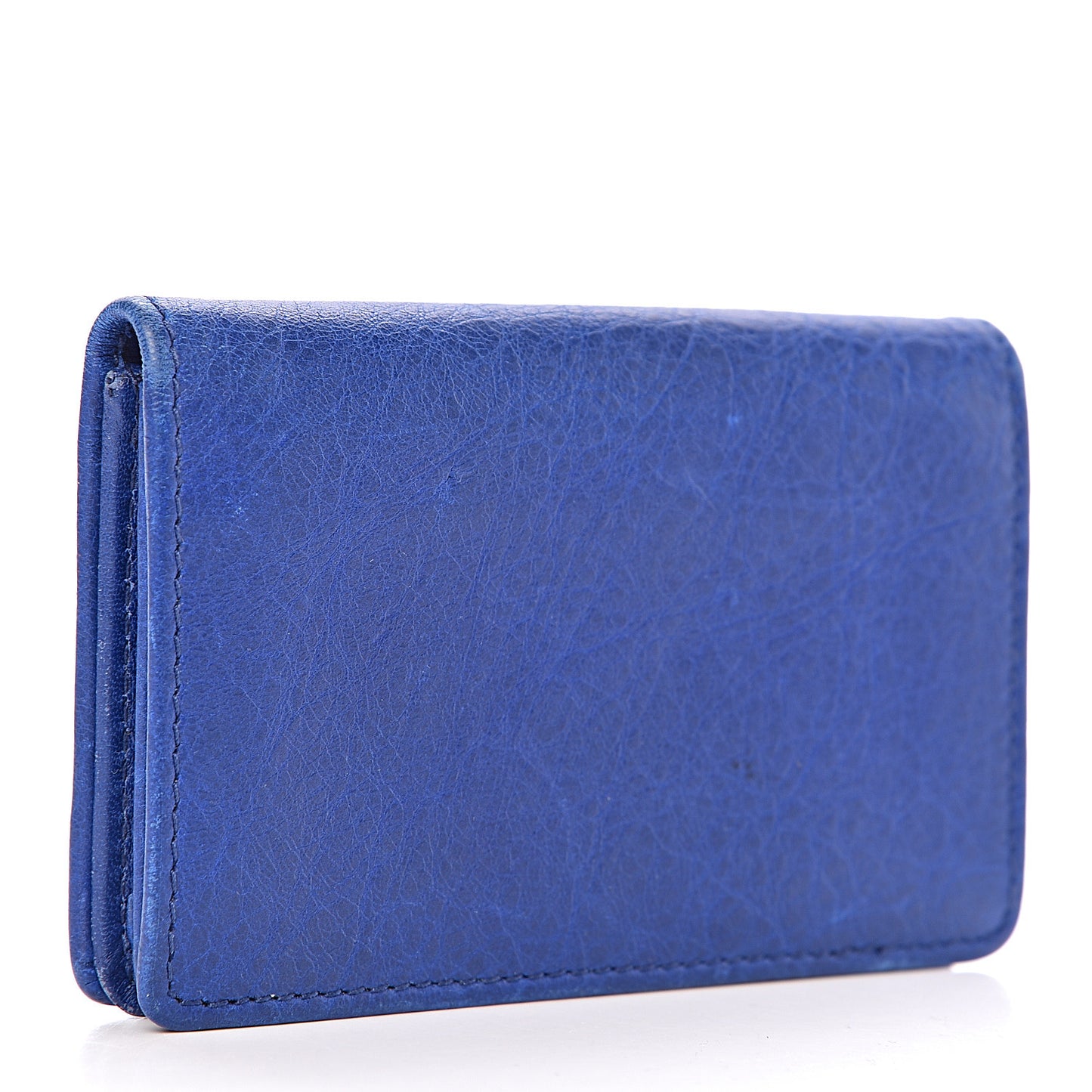 Agneau Arena Nappa Glover Flap Card Case Bleu Cobalt