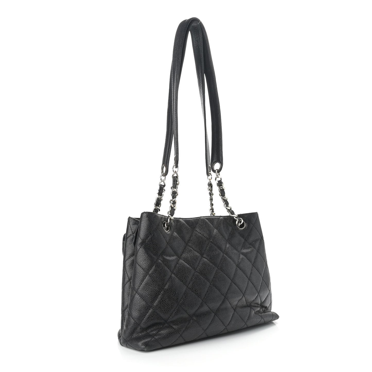 Caviar Quilted Flap Shoulder Bag Black