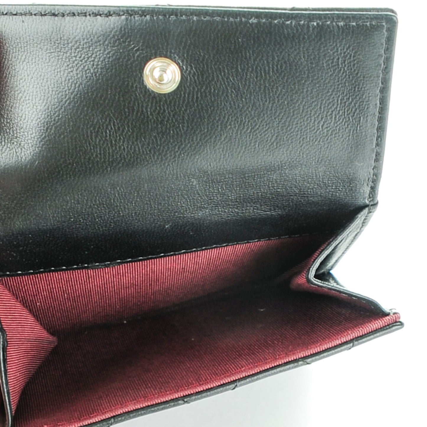 Lambskin Quilted Compact French Flap Wallet Black