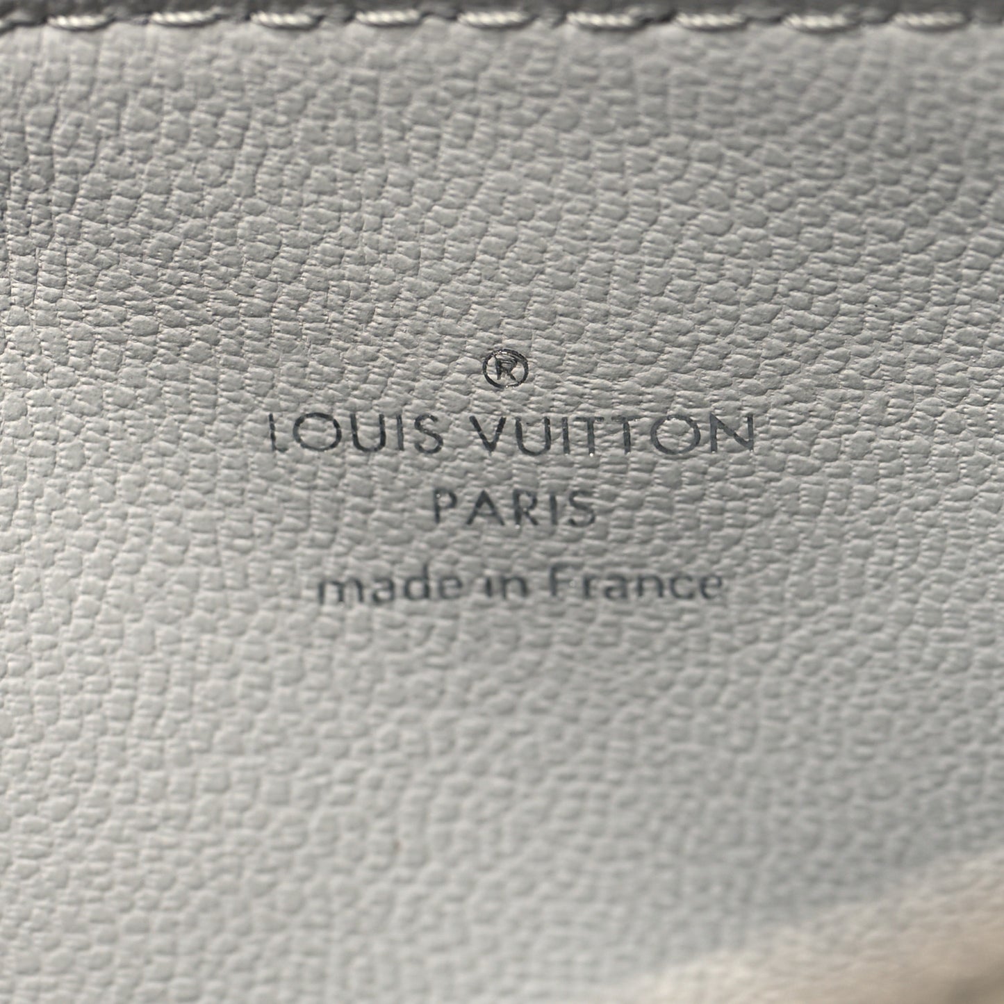 Lambskin Embossed Monogram Coussin PM Cream Grey