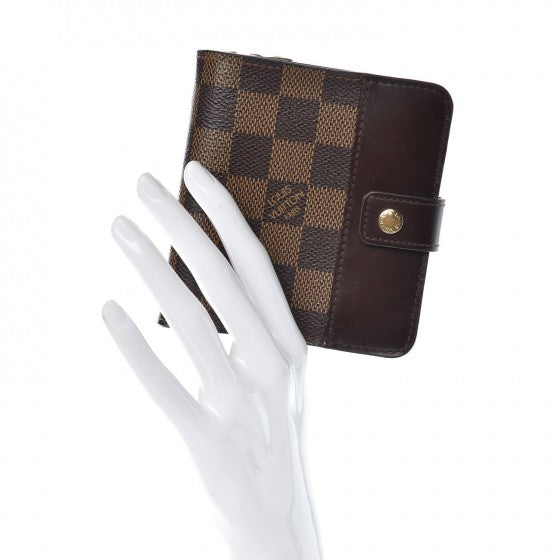 Damier Ebene Zippe Zipped Compact Wallet