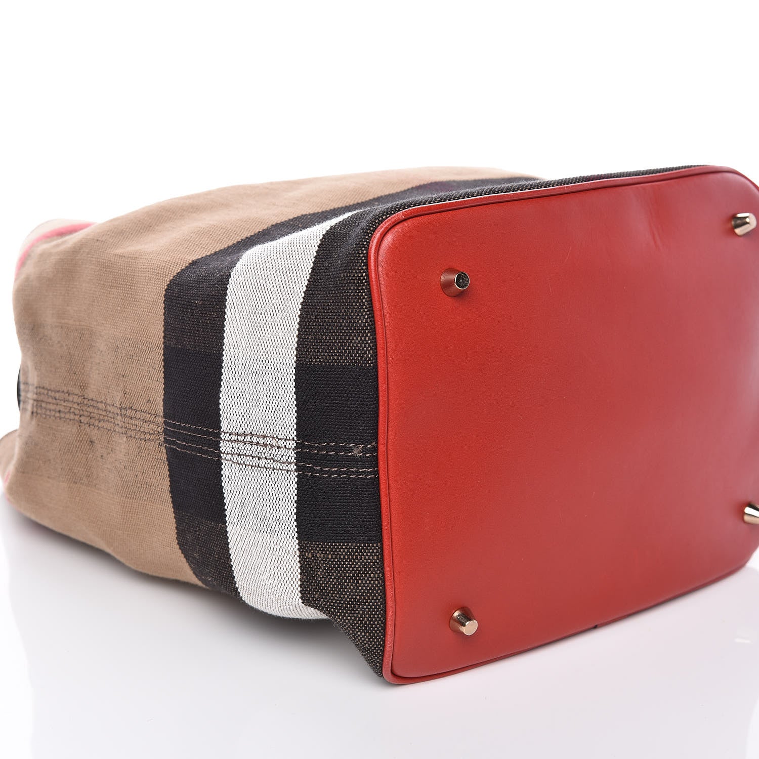 Burberry Canvas Mega Check Medium Ashby Hobo Cadmium Red 8 of 9