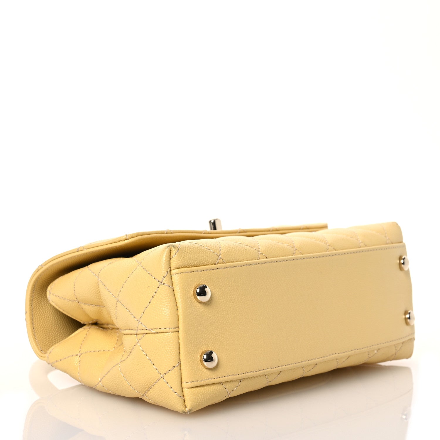 Chanel Caviar Quilted Mini Coco Handle Flap Yellow 4 of 18