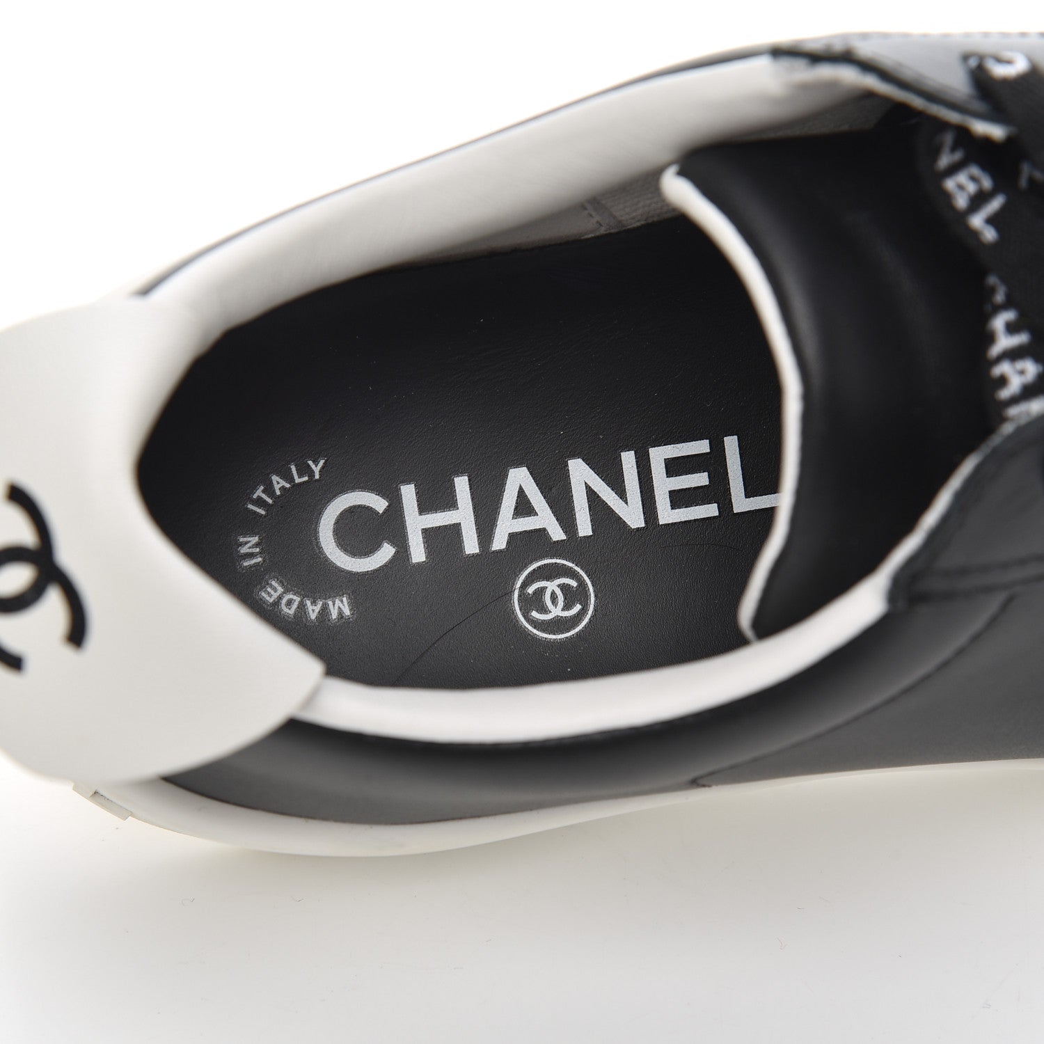 Chanel Calfskin CC Womens Sneakers 35 Black 6 of 16