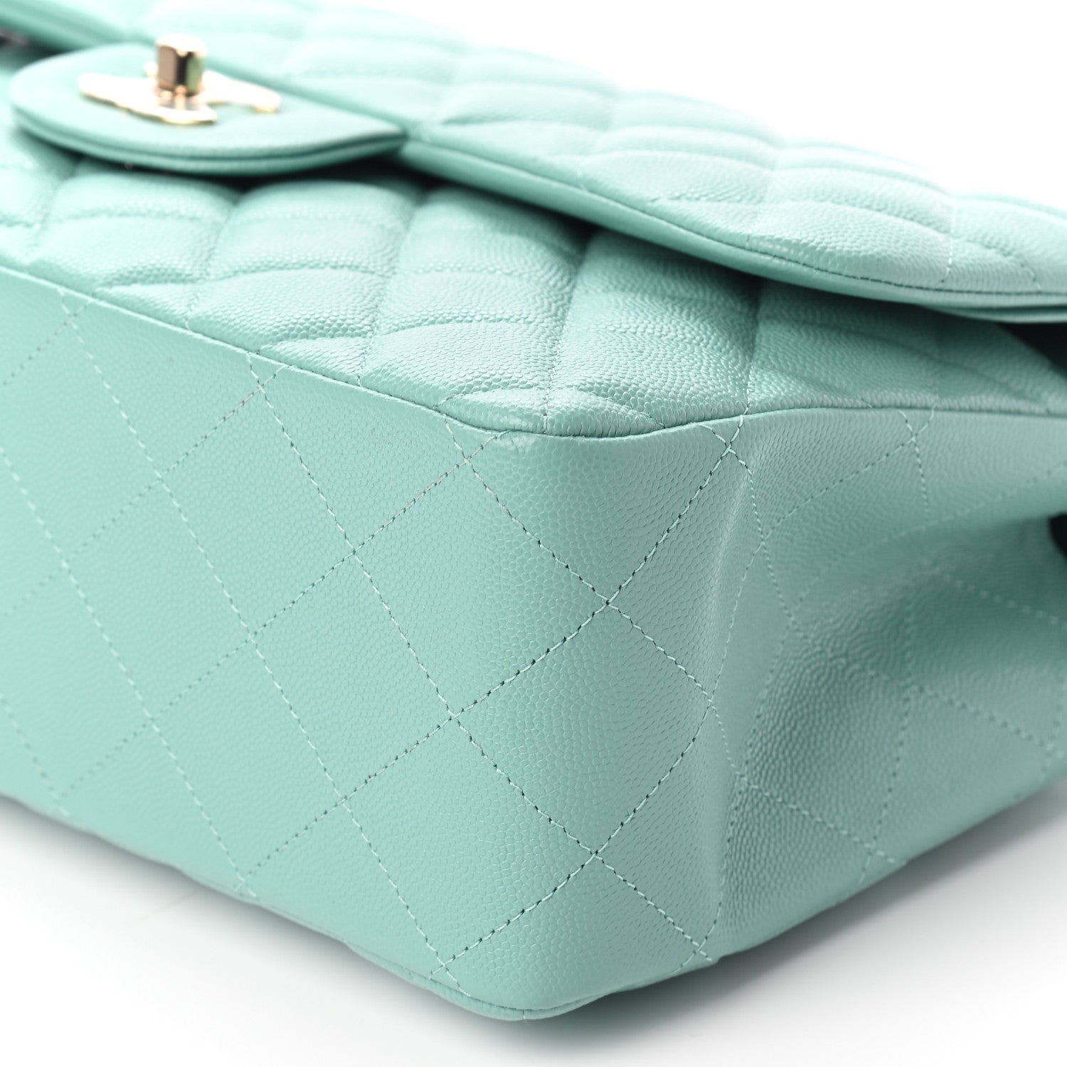 Chanel Caviar Quilted Jumbo Double Flap Light Green 9 of 9