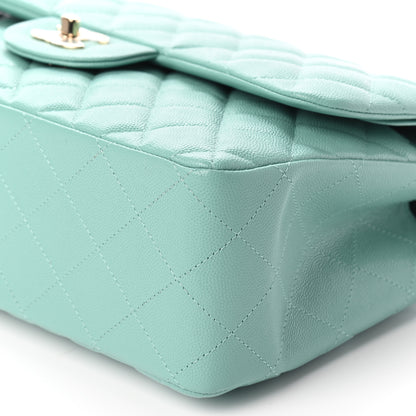 Chanel Caviar Quilted Jumbo Double Flap Light Green 9 of 9