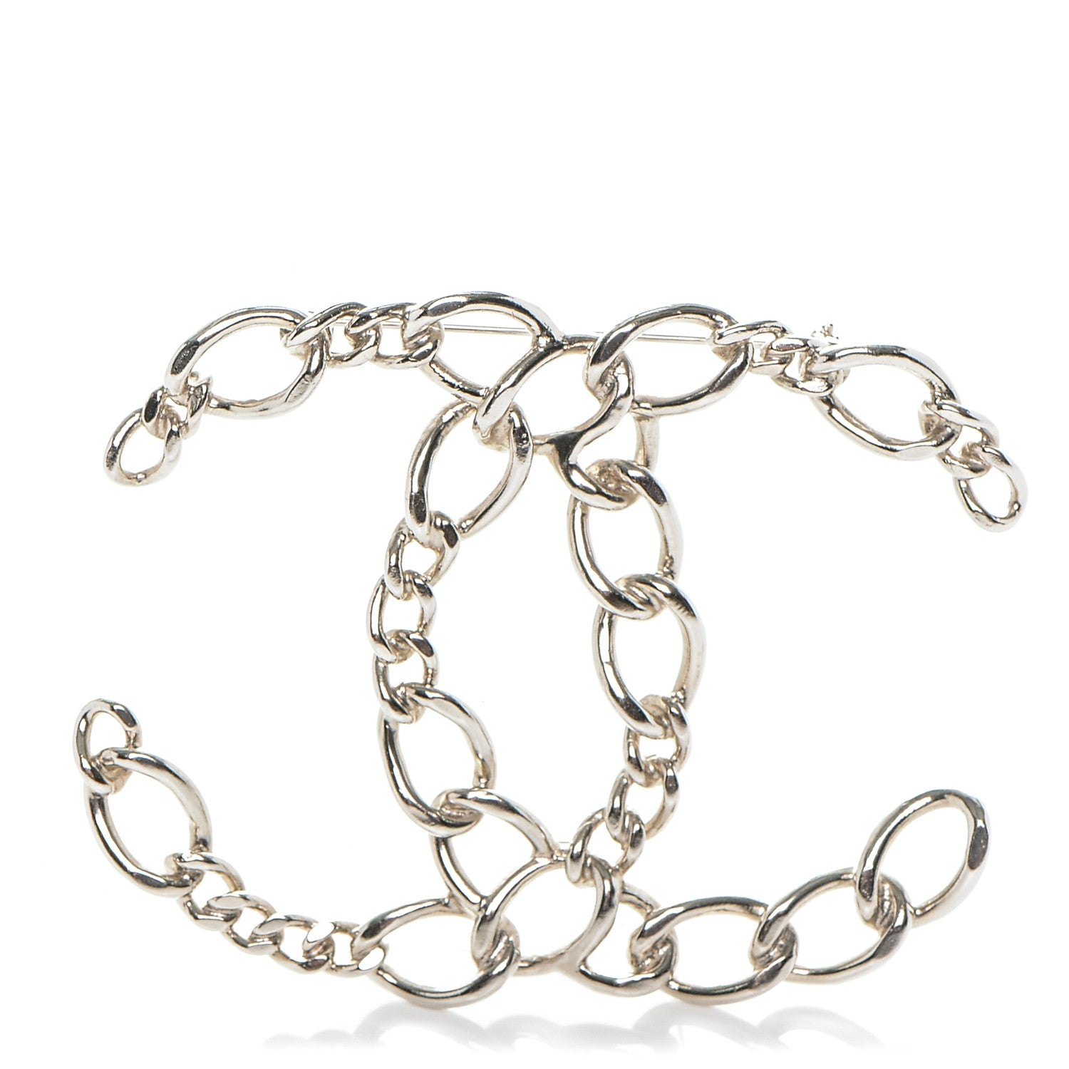Chanel CC Chain Brooch Pin Silver 1 of 4