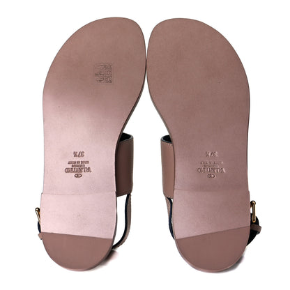 Valentino Garavani Grainy Cowhide Vlogo Slingback Flat Thong Sandals 37.5 Rose Cannelle 8 of 10