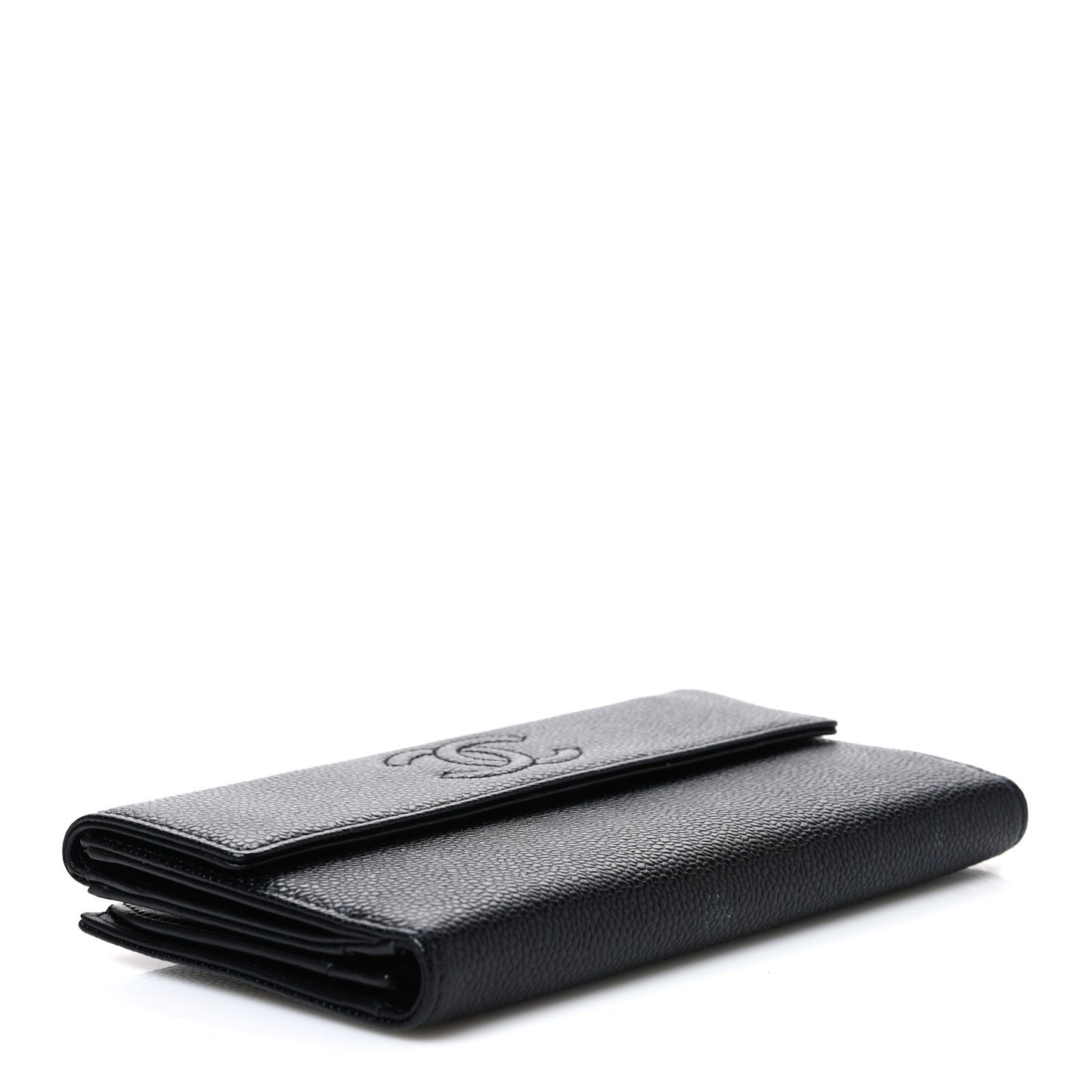 Caviar Timeless CC French Long Wallet Black