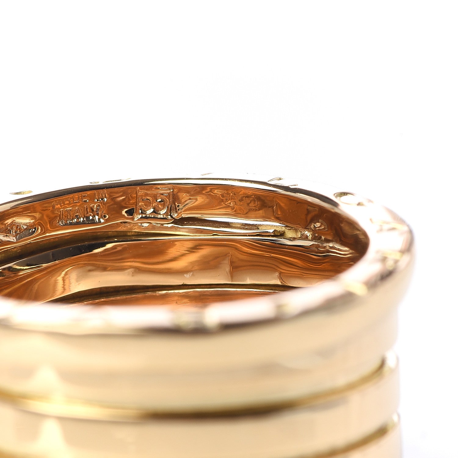 Bulgari 18K Yellow Gold B.Zero1 Five-Band Anniversary Ring 55 7.25 7 of 7